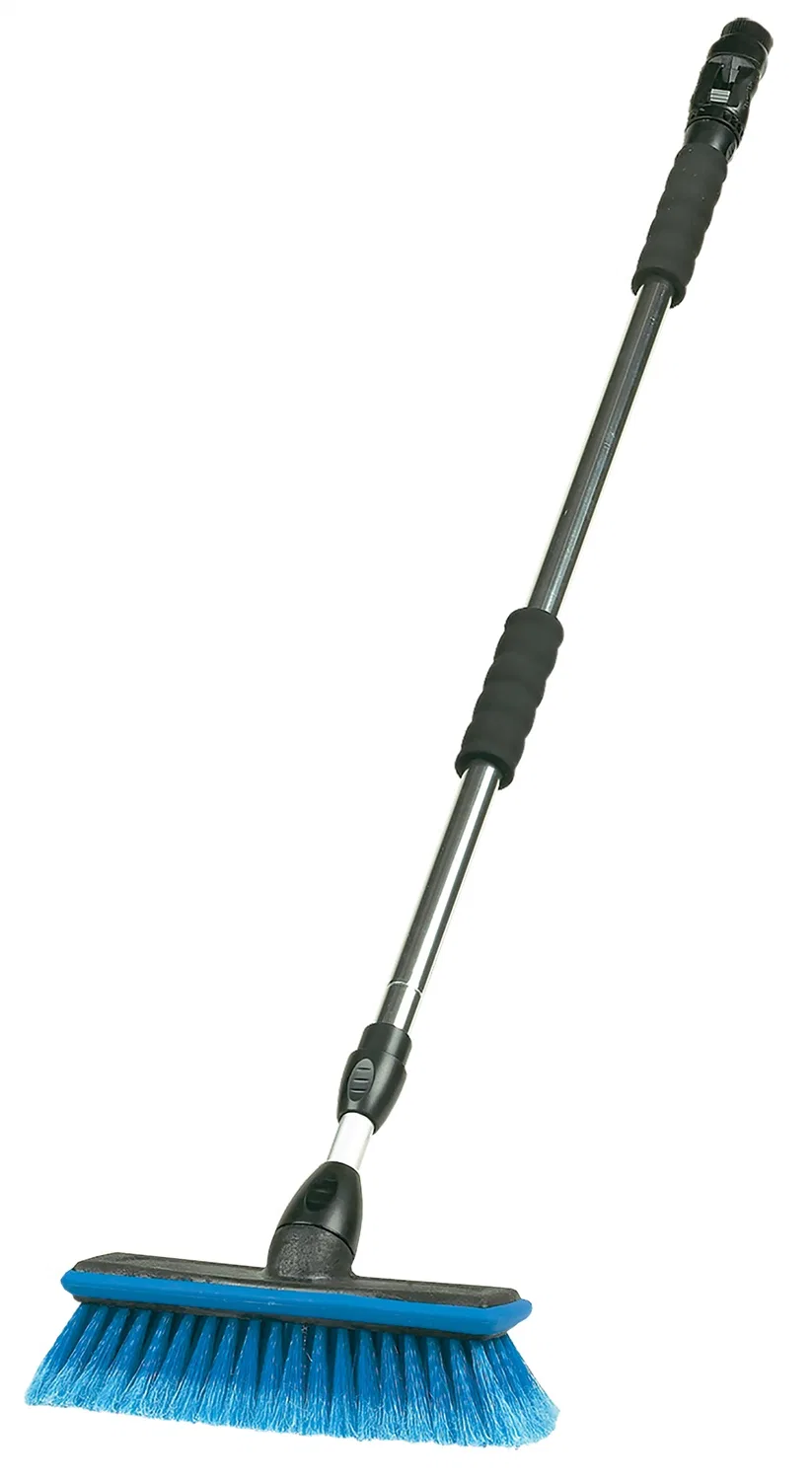 93089A – CARRAND Car Wash Brush, 10 Inch Brush Head 68 Inch Adjustable Aluminum Handle With Grip With Swivel Hose Blu...